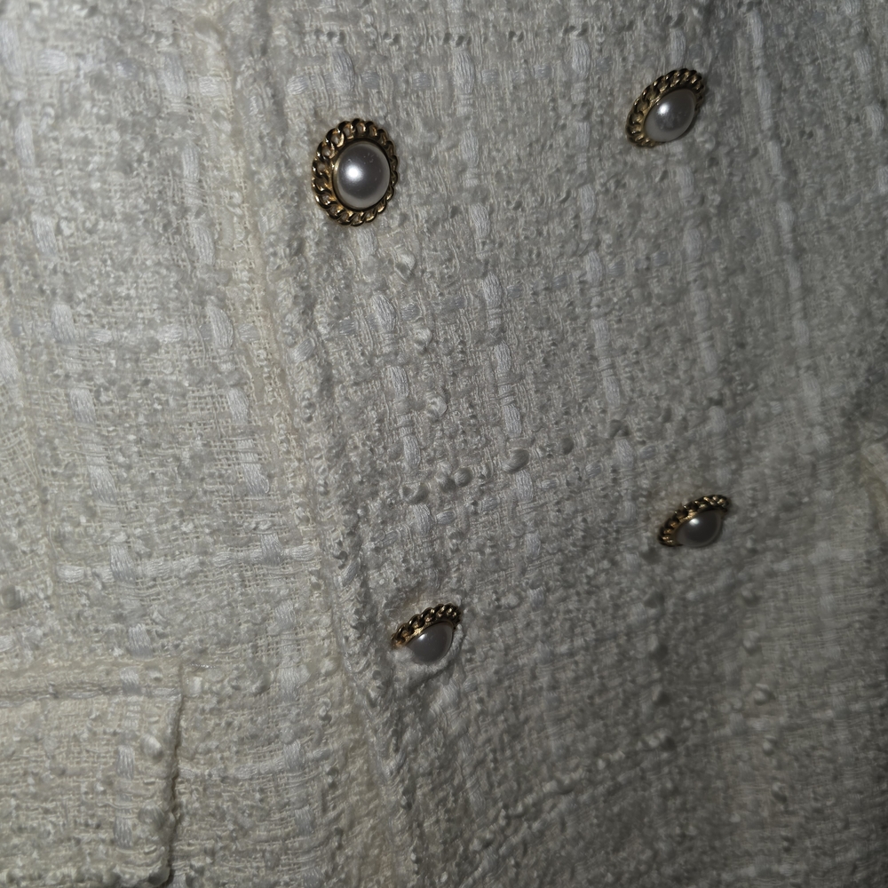 Zara White Sleeveless Tweed Dress - Picture 7 of 9